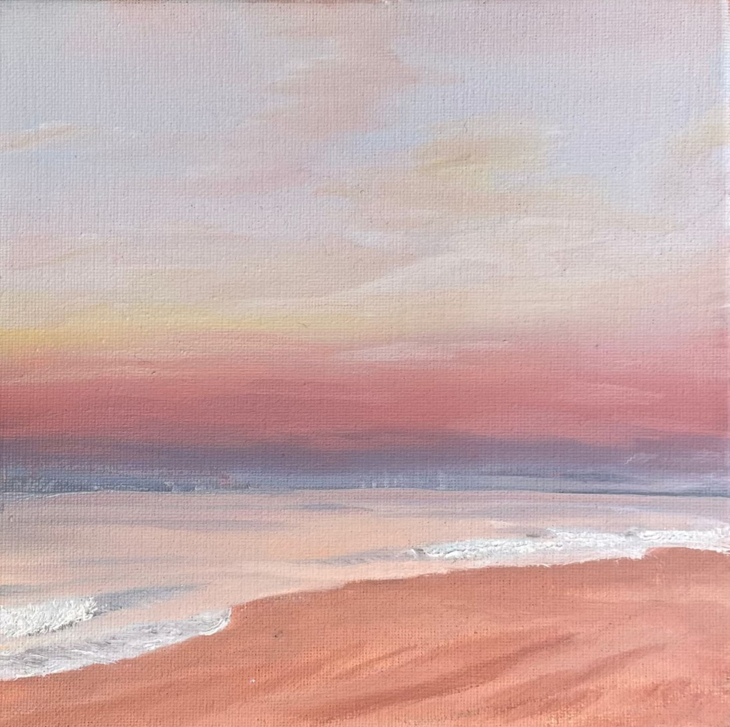 Sunset Beach Oil Painting Print