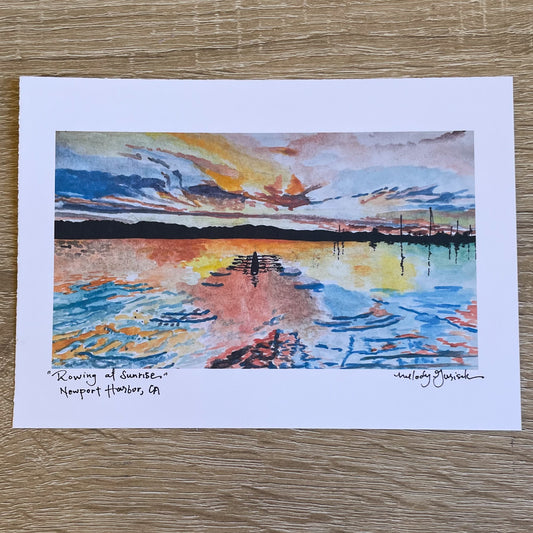 Lucky Sunrise Travel Watercolor Sketch Print