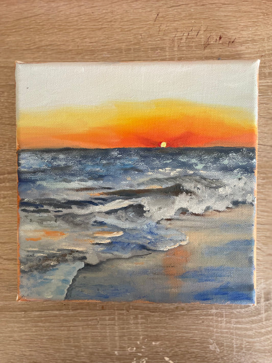 Newport Beach Sunset Oil Painting Original