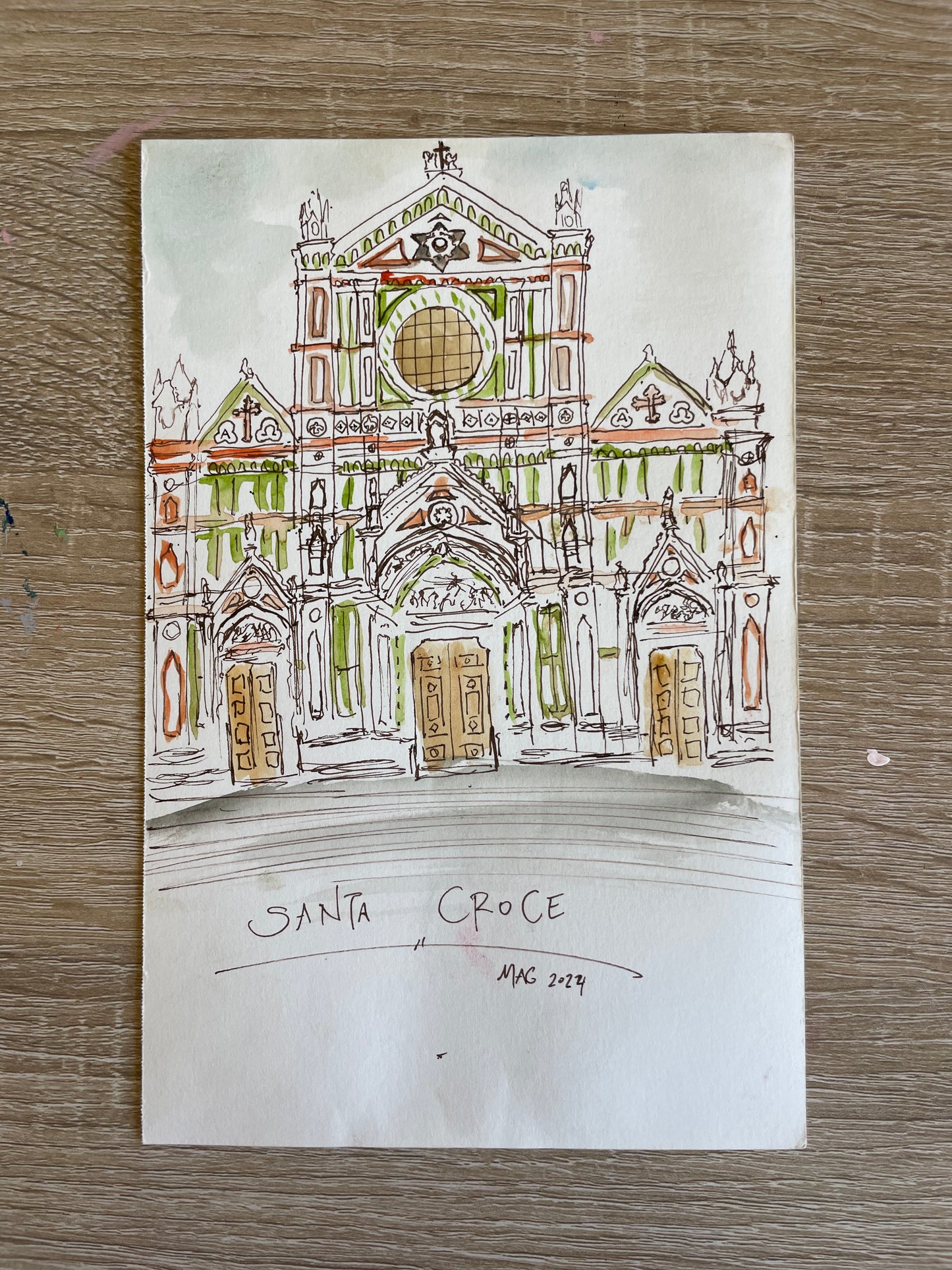 Santa Croce Travel Watercolor Sketch Print